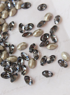 施家钻4120迷你鸽子蛋001SINI银色夜影尖底椭圆美甲钻华子钻6*4MM