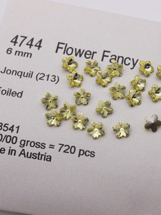 施家水钻美甲钻4744梅花尖底水晶 奥地利水晶指甲饰品 213淡黄6MM