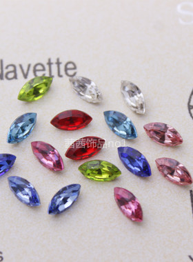 施家水钻4228尖底马眼美甲饰品手链戒指配钻8*4MM华子钻进口奥钻