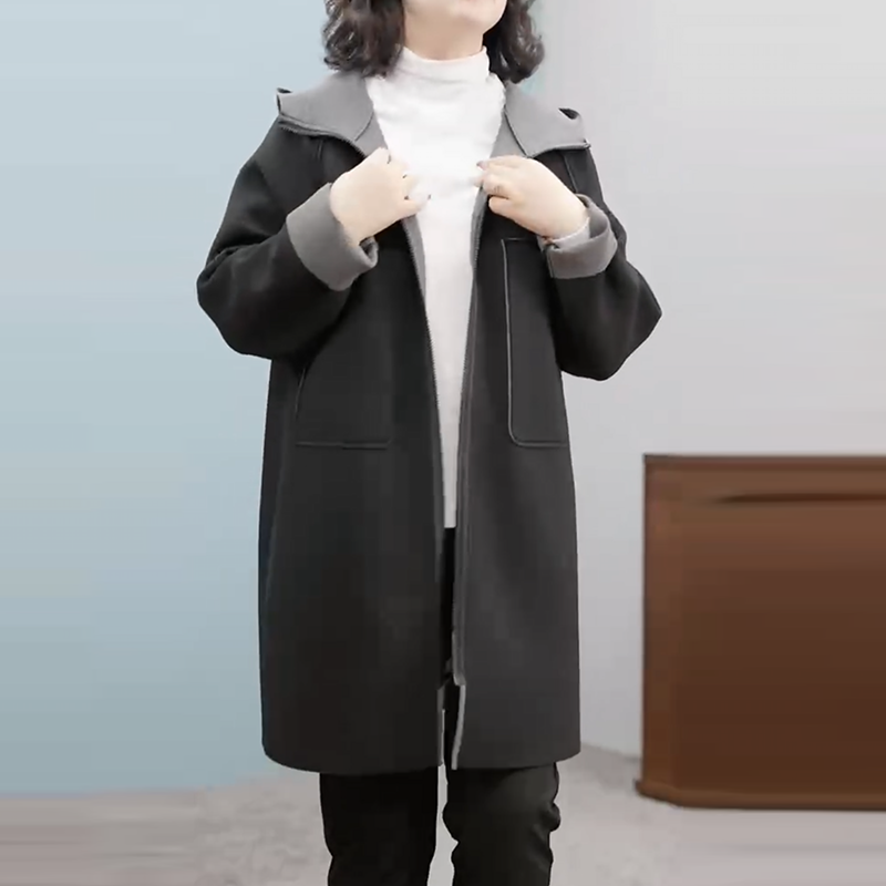 【面料升级】两面穿婴儿棉风衣女撞色连帽大码显瘦柔软空气层外套