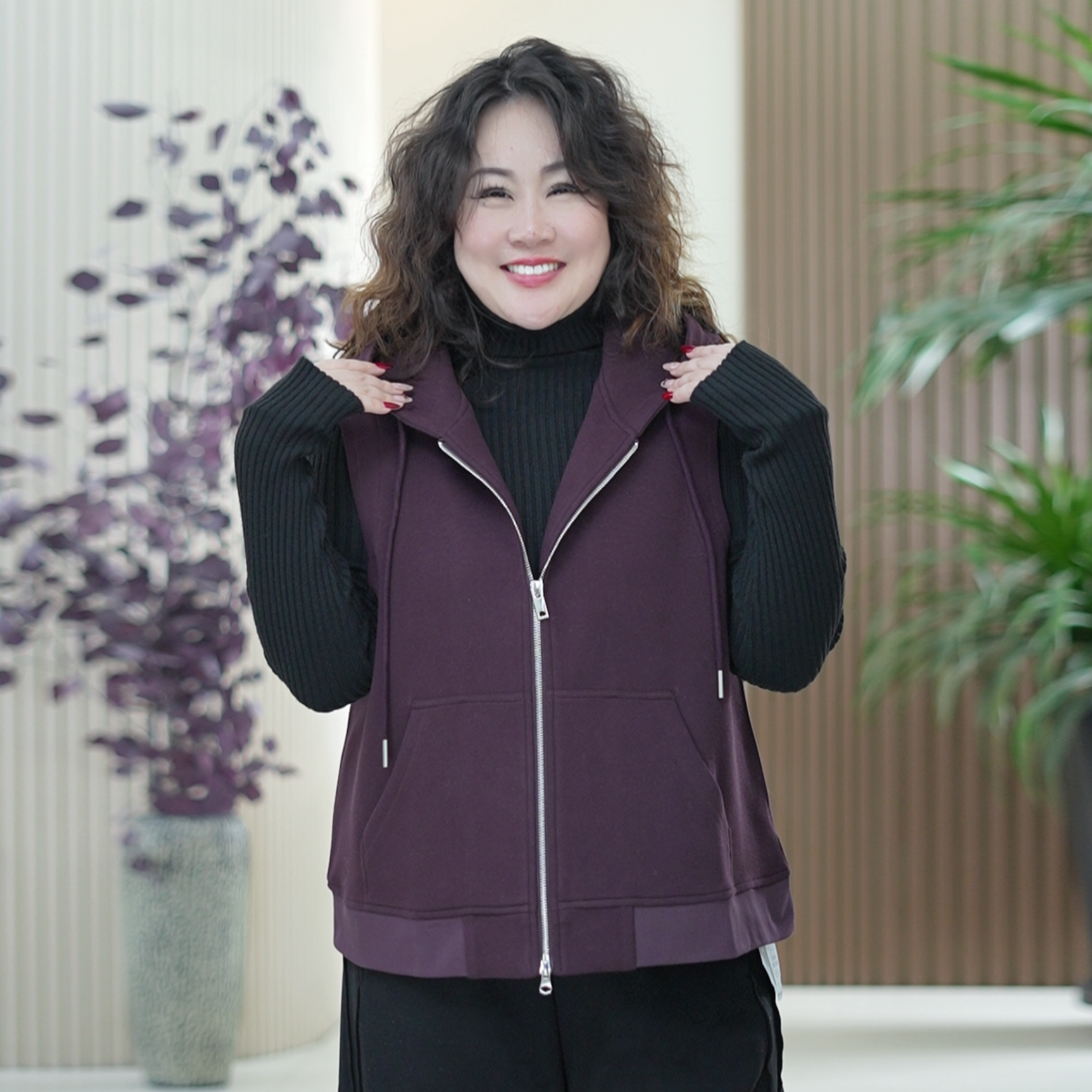 抓毛美澳棉连帽马甲大码叠穿坎肩双头拉链百搭秋冬季无袖外套女潮