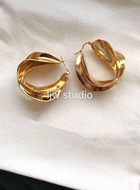 celi同款高端线_LIN同款 欧美 极简风 ins 气质 几何 大圈 耳环