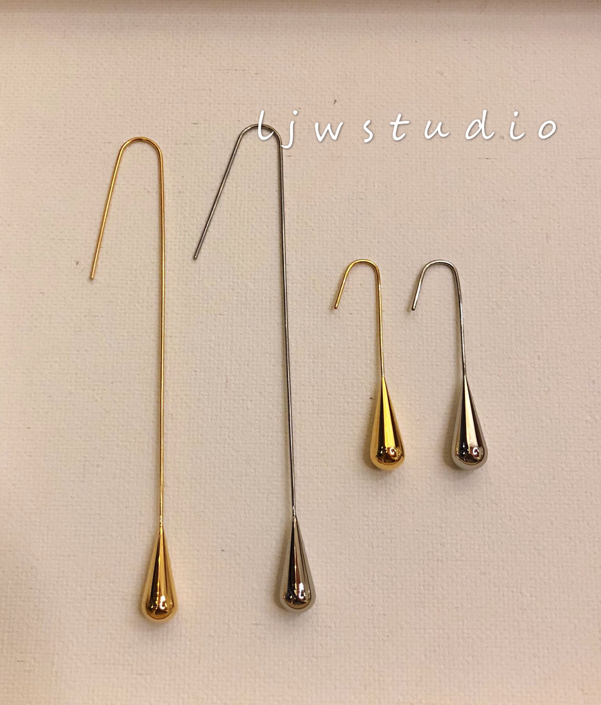 欧美设计师款光滑圆润水滴耳环