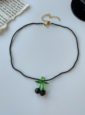 fever同款琉璃樱桃项链