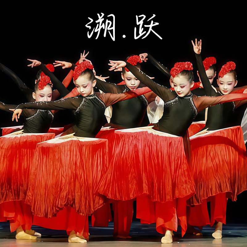 古典舞演出服象王行舞蹈服装九州同表演服寄明月剑舞溯跃红黑衣服