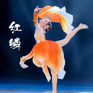 儿童灵鳞舞蹈服古典舞演出服独舞剧目红鳞同款扇子舞艺考表演服装