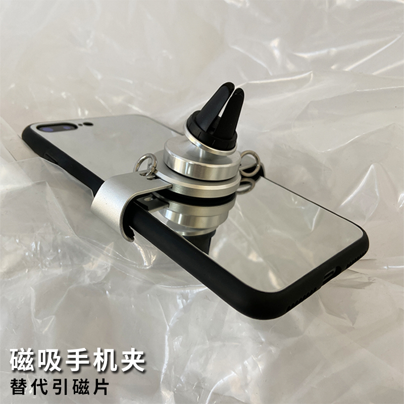 磁吸夹手机夹背夹扣金属铝合金创意车载手机支架
