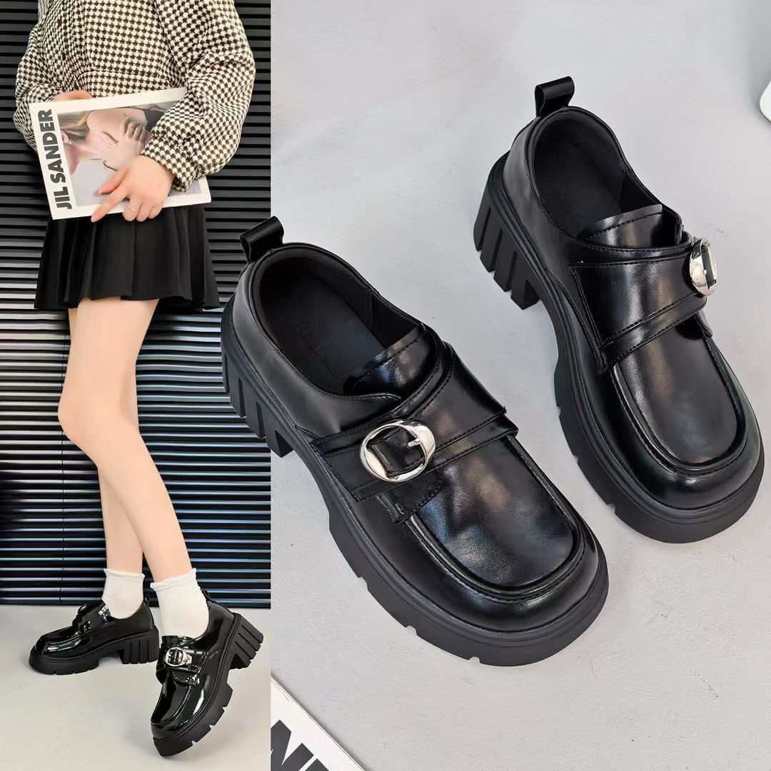 实体店2025新款韩版女鞋透气皮面舒适平底休闲鞋德训鞋休闲鞋