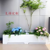 不锈钢花箱阳台天台室内花箱组合露台庭院外摆接水盘花箱支持定制