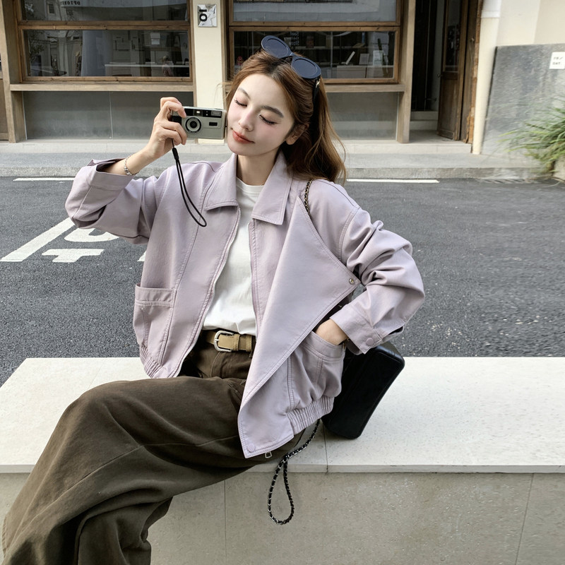 2026春新款百搭酷气皮衣2613-P145-K240,女装皮衣,2C013