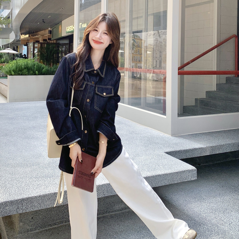 减龄刺绣翻领短款牛仔外套女春秋2025新款显瘦夹克上衣爆款巨好看,女装短外套,2C013