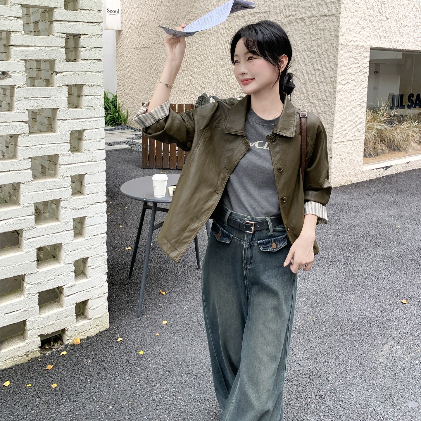 2025秋新款PU水洗皮13180-P145-K218,女装皮衣,2C013