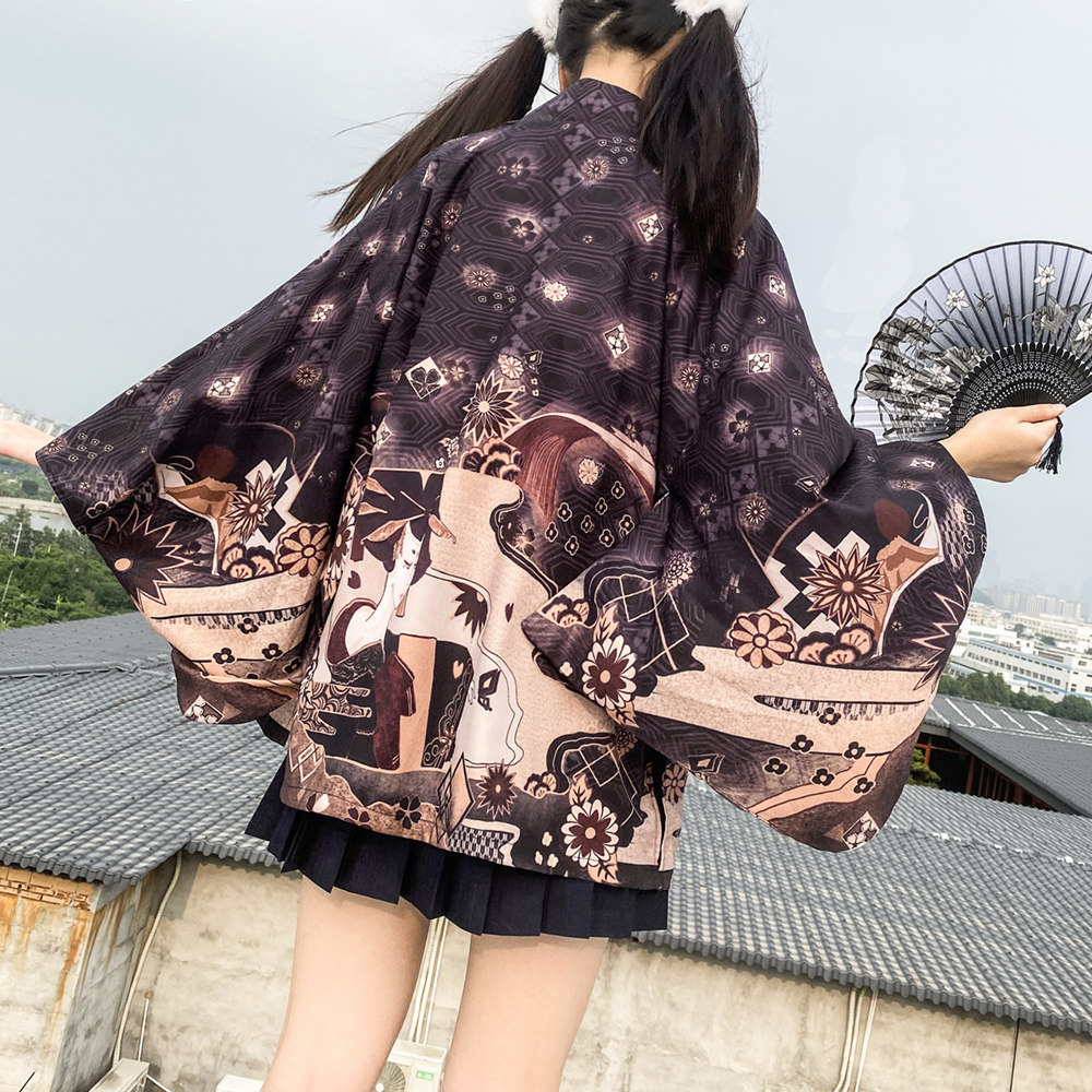 原创设计正版羽织日式外披防晒和风宽松男女开衫和服外套