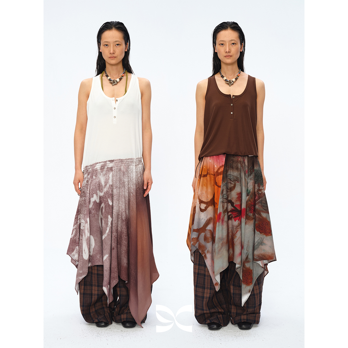 Square Circle 方圆【艺术家联名】印花不规则拼接针织背心连衣裙