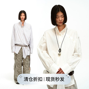 square circle方圆新中式立领长袖棉感宽松廓形小众设计感衬衫