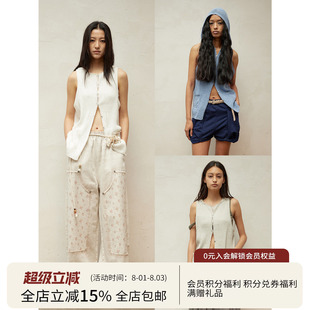 SQUARE CIRCLE 方圆夏日清凉感无袖玫瑰刺绣微透街头针织连帽开衫