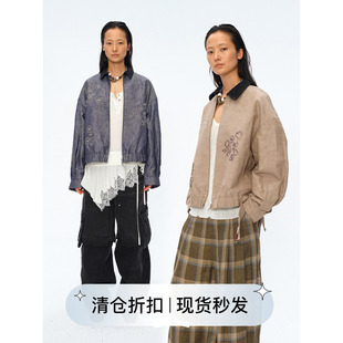 Square Circle 方圆【艺术家联名】手工绣珠系带夹克拉链外套