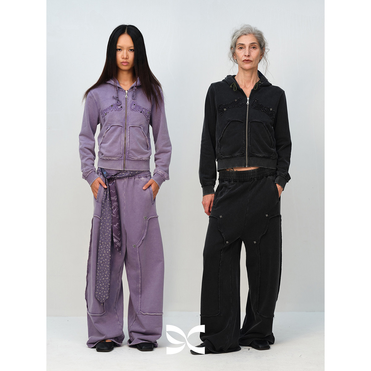 Square Circle 方圆字母贴布设计连帽短款休闲卫衣长裤卫裤套装,女装/女士精品,时尚套装,淘宝优惠券,粉丝福利购,淘宝优惠卷