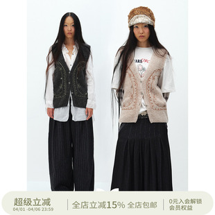 SQUARE 方圆艺术感立体线条串珠刺绣针织叠搭毛衣马甲 CIRCLE