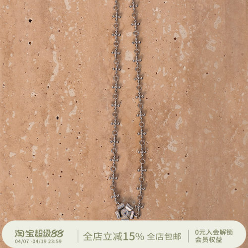 SQUARE CIRCLE方圆 原创小众设计立体花朵叠戴锁骨chocker短项链