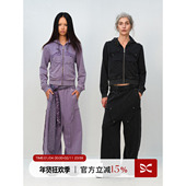 套装 Square 休闲卫衣长裤 卫裤 Circle 方圆字母贴布设计连帽短款