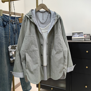 外套 风薄款 两面穿连帽风衣女2026早春新款 宽松休闲显瘦双面穿工装