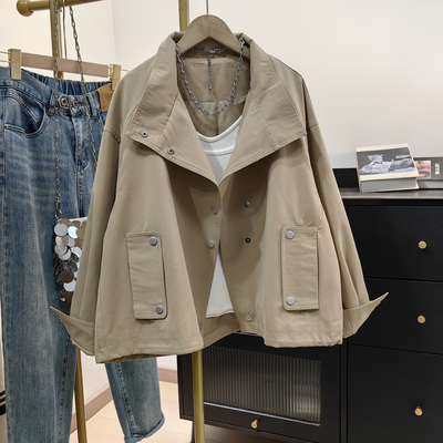 卡其色工装短外套女2026春季新款