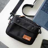 MESAP街头时尚 潮简约Cordura尼龙魔术贴标男学生斜挎包小方包书包