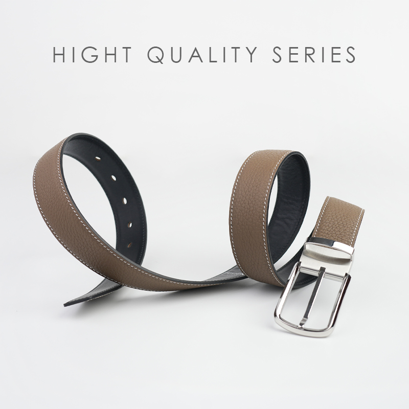 针扣阿慕良品牛皮男不锈钢荔枝纹