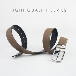 阿慕良品 MUSIGN 正品荔枝纹TOGO牛皮不锈钢针扣男士休闲商务皮带