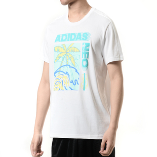 男子印花短袖 Adidas 新款 NEO 运动上衣T恤EJ7082 阿迪达斯正品
