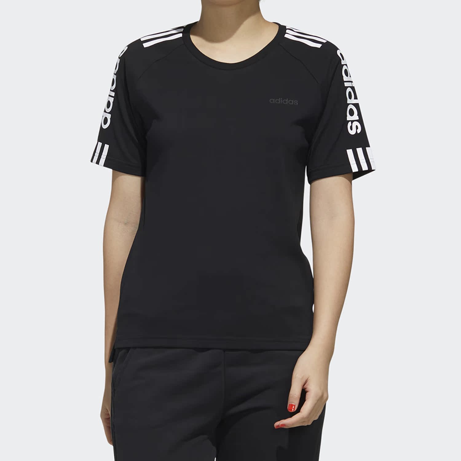 Adidas/阿迪达斯正品 neo 女子休闲宽松运动T恤FP7460 FP7480