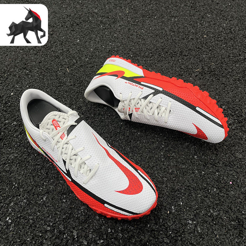 Nike/耐克白色红色荧光黄男子运动休闲舒适实战足球鞋DC0768-167