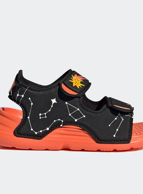 Adidas/阿迪达斯黑色橙色儿童休闲运动沙滩减震宝宝凉鞋GX2449
