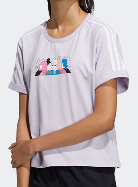 Adidas/阿迪达斯正品 Neo 春季女子时尚圆领运动T恤 H45103