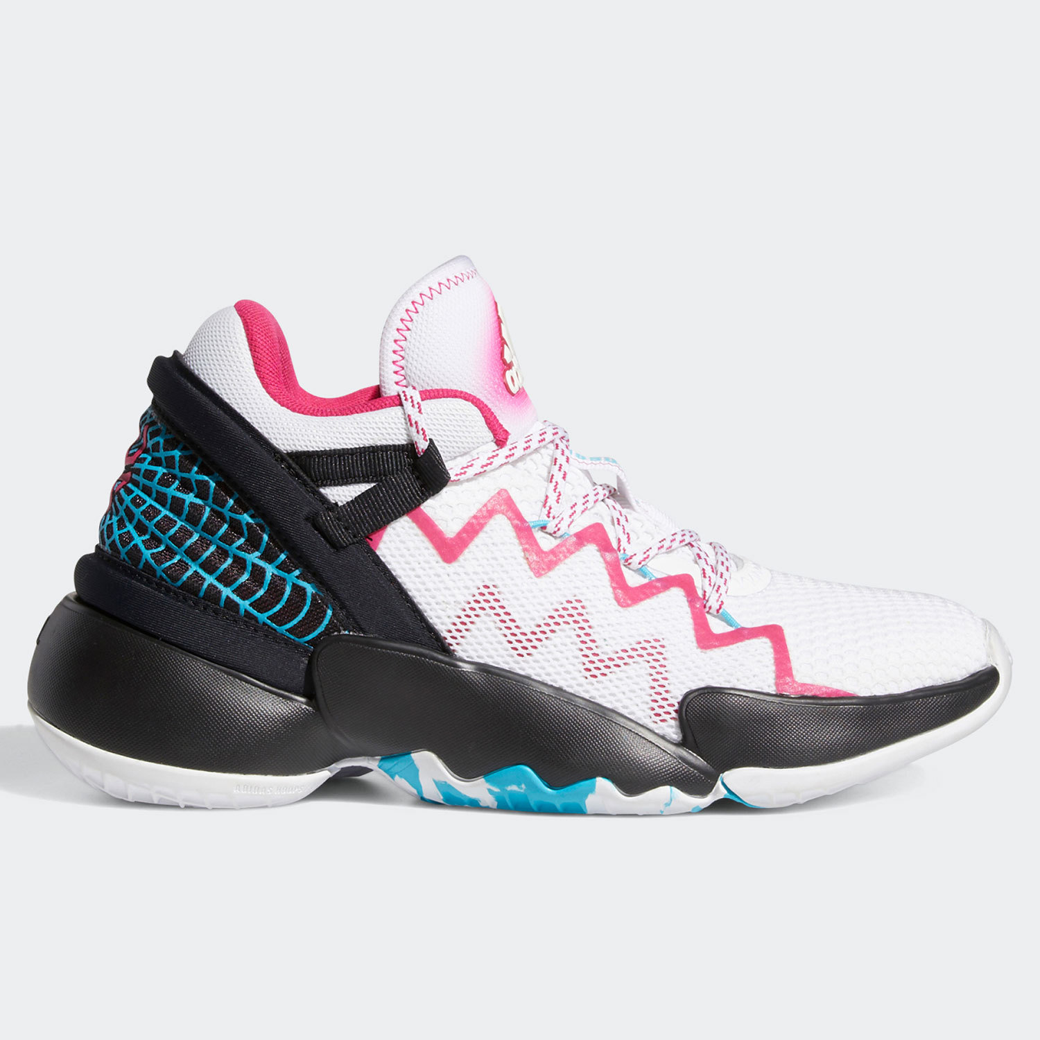 Adidas/阿迪达斯白色黑色蓝色儿童运动休闲实战耐磨篮球鞋FZ1419