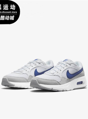 Nike/耐克AIR MAX 90白色灰色蓝色儿童时尚气垫跑步鞋CZ5358-101