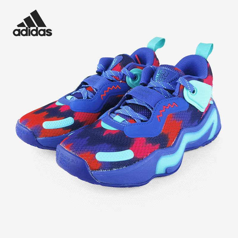 Adidas/阿迪达斯蓝色红色儿童时尚舒适休闲实战透气运动鞋GZ5489