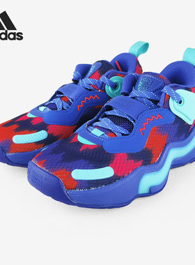 Adidas/阿迪达斯蓝色红色儿童时尚舒适休闲实战透气运动鞋GZ5489
