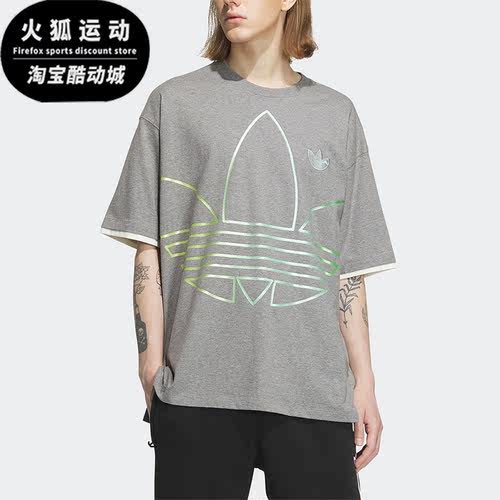 阿迪达斯正品三叶草男子运动短袖