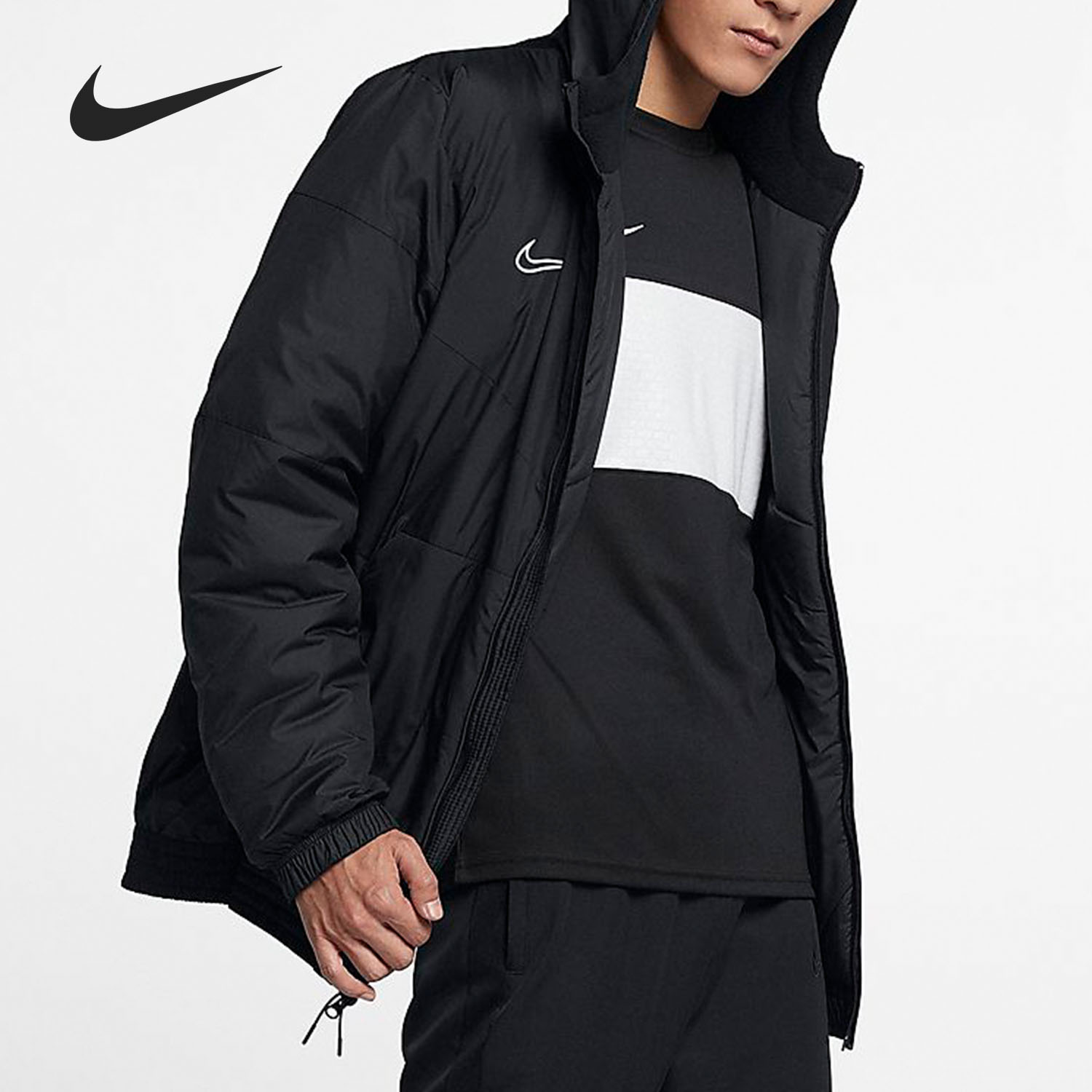 Nike/耐克正品男子短款连帽保暖防寒棉服运动休闲夹克外套 AO1501
