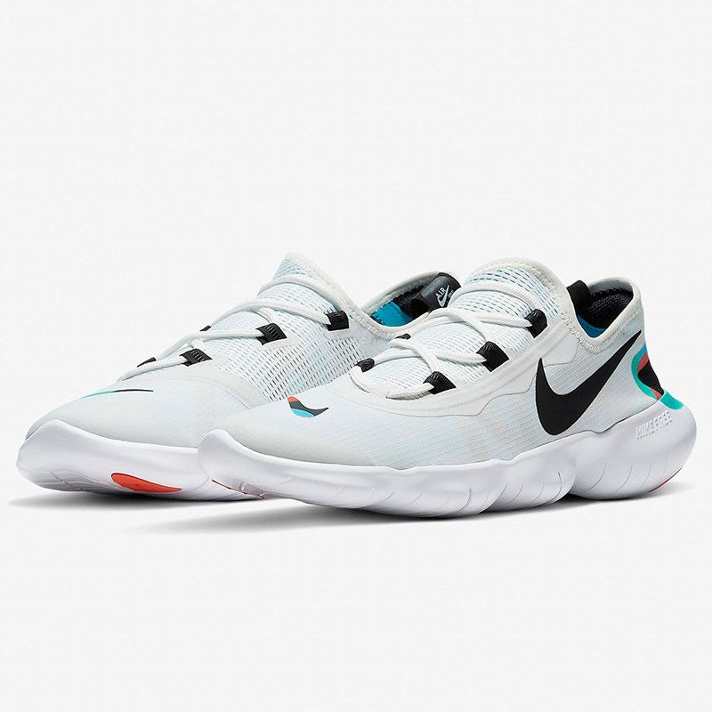 nike/耐克free rn5.0白黑绿男子休闲时尚网面跑步鞋cv9305-100