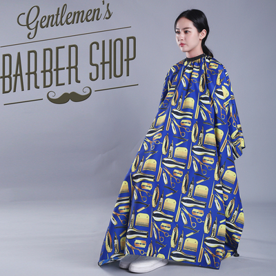 barbershop油头复古剪发围布理发围布发廊专用剪发围布吹风机图案