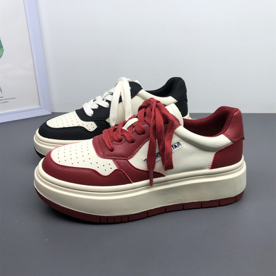 真皮厚底小白鞋女春秋新款板鞋女