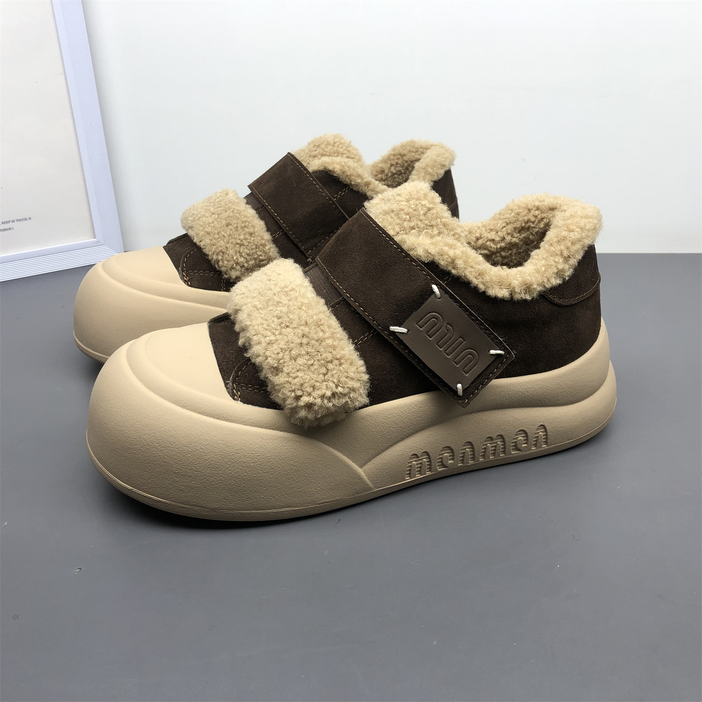 女鞋真皮休闲鞋冬季加棉德训鞋