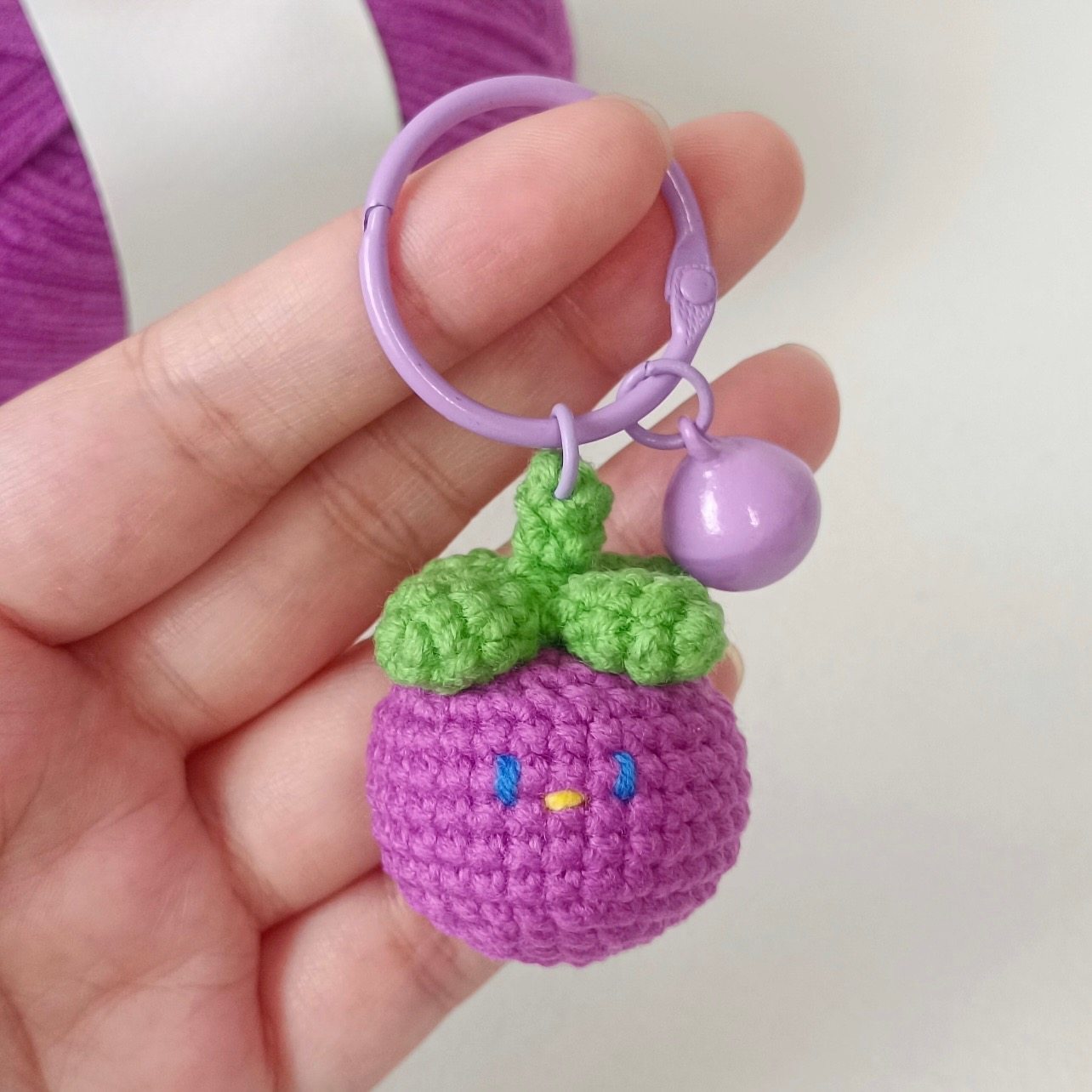 手工钩织可爱小茄子毛线diy材料包挂件送闺蜜礼物钥匙扣包挂车挂,服饰配件/皮带/帽子/围巾,DIY编织材料包,淘宝优惠券,粉丝福利购,淘宝优惠卷