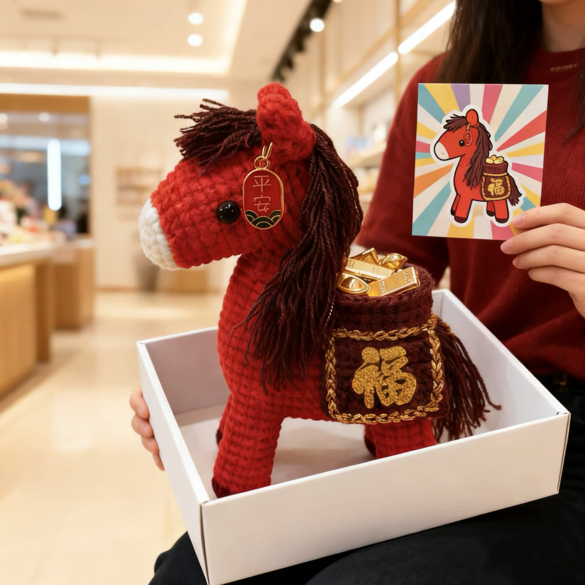 马上有钱diy编织材料包钩针手工小马摆件毛线礼物马年祝福钥匙扣,服饰配件/皮带/帽子/围巾,DIY编织材料包,淘宝优惠券,粉丝福利购,淘宝优惠卷