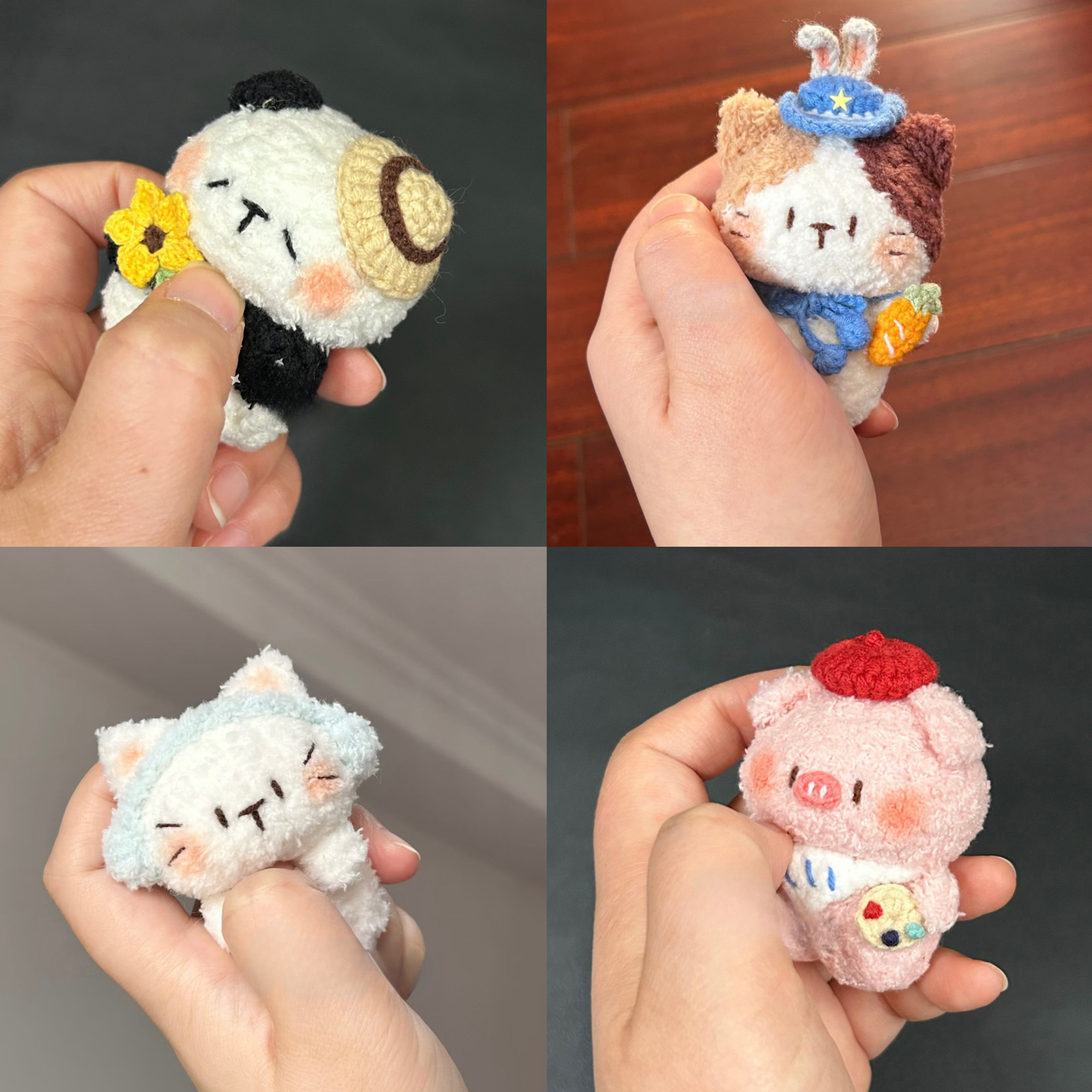 diy手工编织小猫小狐狸小猪玩偶钩针材料钥匙扣挂件礼物毛线手作,服饰配件/皮带/帽子/围巾,DIY编织材料包,淘宝优惠券,粉丝福利购,淘宝优惠卷