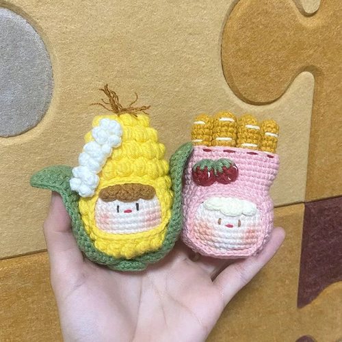 手工打发时间编织diy材料包法棍团子玉米团子挂件钥匙扣包挂玩偶