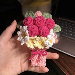 手工diy钩针毛线编织广志送美伢同款花束材料包自制礼物送女朋友